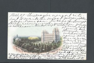 Post Card 1900 Salt Lake City Ut Temple Square Pvt Mailing Card Scarce UDB