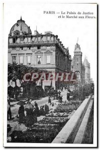 Postcard Old Paris Palais de Justice and the Marche aux Fleurs