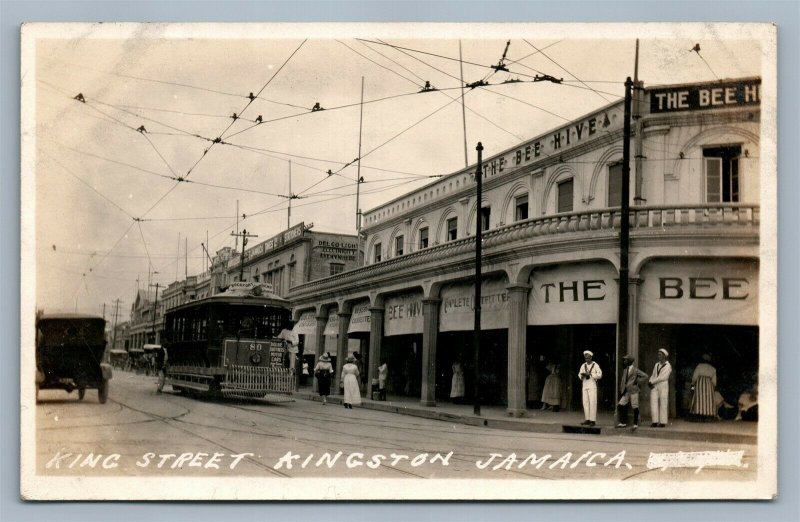 JAMAICA KINGSTON KING STREET ANTIQUE REAL PHOTO POSTCARD RPPC