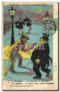 Old Postcard Police Detective Weekly rest Bourgeois agents