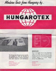Hungarotex Hungary 1950s Camping Site Tents Advertising Ephemera