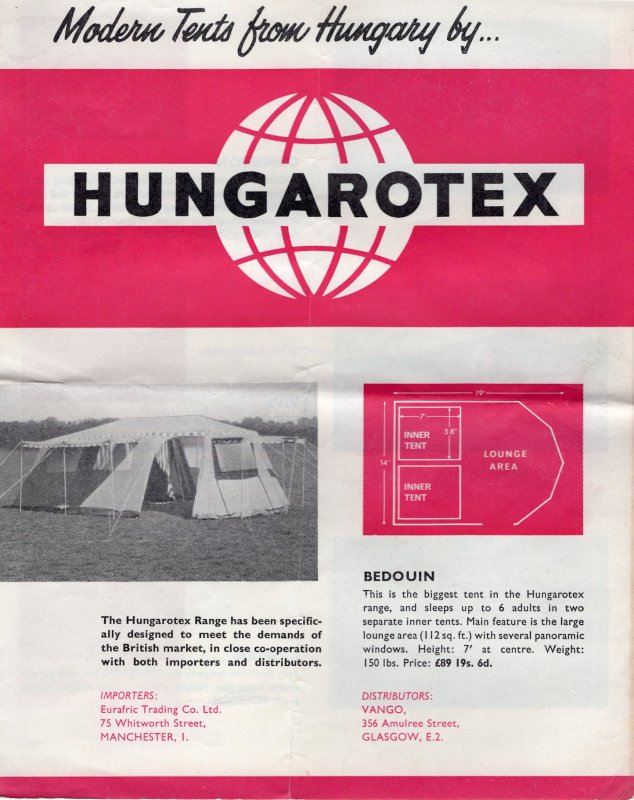 Hungarotex Hungary 1950s Camping Site Tents Advertising Ephemera