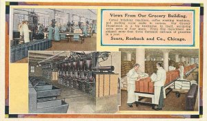 Postcard Illinois Chicago Sears Roebuck Grocery Building interior -23-5362