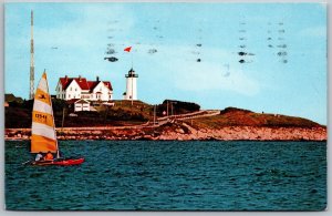 Vtg Cape Cod Massachusetts MA Nobska Lighthouse near Woods Hole 1970s Postcard