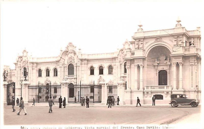 Palacio de Gobierno, Real Photo Lima Unused 