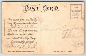 1915  Willis  Kansas   Rally Day  Methodist Episcopal Church   Postcard