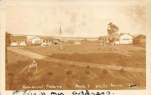 Wells ME Somerset Cabins on US #1 in 1943 RPPC Postcard