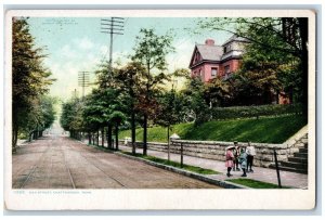 c1920s Oak Street People Scene Chattanooga Texas TX Unposted Vintage Postcard