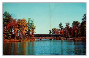 The Covered Bridge Stone Mountain Georgia Vintage Standard View Postcard 