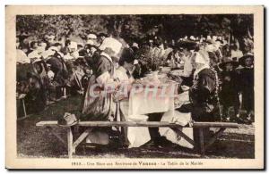 Old Postcard A wedding around Valves Table of the Bride