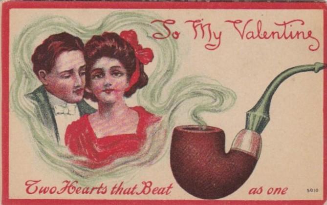 Valentine's Day Romantic Couple In Pipe Smoke