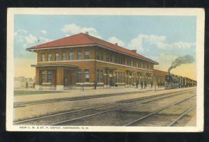 ABERDEEN SOUTH DAKOTA SD RAILROAD DEPOT TRAIN STATION VINTAGE POSTCARD