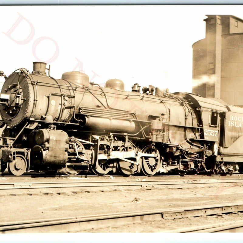 1936 Rock Island, IL CRI&P 2557 Locomotive RPPC Chicago RI & Pacific Railway A49