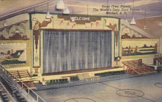 Stage Interior View World's Only Corn Palace Mitchell South Dakota 1948 Curteich