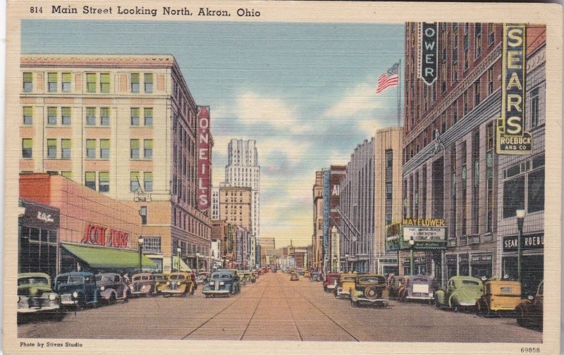 Ohio Akron Main Street Looking North 1950 sk5135