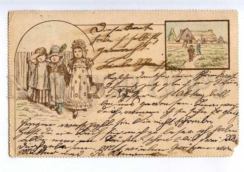 240737 FASHION Kids SUMMER Vintage POST 1899 year postcard