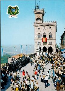 San Marino Liberty Square at Government Palace Postcard D58 UNUSED