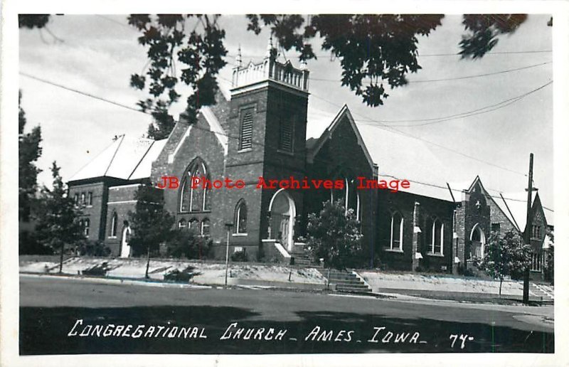 IA, Ames, Iowa, RPPC, Congregational Church, 1947 PM, Photo No 74