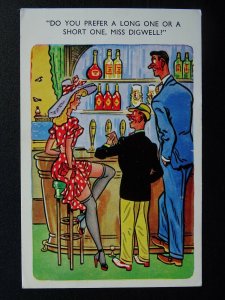 Comic Stockings LONG ONE OR SHORT ONE MISS DIGWELL c1960's Postcard by Jester