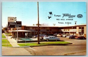 Tempe  Arizona  Travel Lodge  Mill Avenue  1960   Postcard