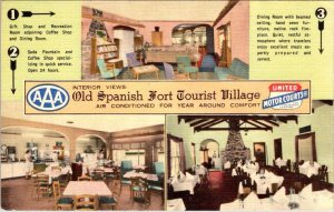 Mobile, AL Alabama OLD SPANISH FORT TOURIST VILLAGE Motel~Cafe ROADSIDE Postcard