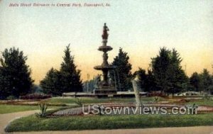 Main Street Entrance to Central Park - Davenport, Iowa IA