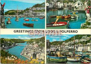 Modern Postcard Greetings From Looe Cornwall Polperro