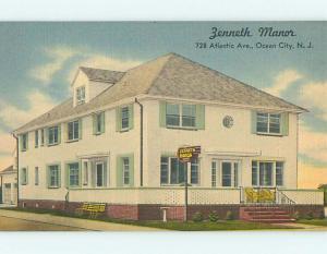 Unused Linen ZENNETH MANOR MOTEL Ocean City New Jersey NJ u8689@