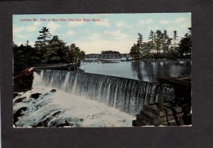 ME Falls West Pitch From Water Works Lewiston Maine Postcard