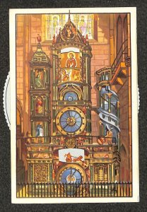CHURCH CLOCK GERMANY MECHANICAL SPINNER NOVELTY POSTCARD (c. 1910)