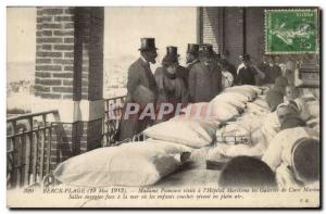 Berck Beach Postcard Old MAdame Poincare visit the & # maritime 39hopital Cur...