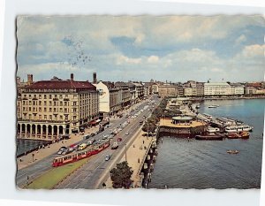 Postcard View of Jungfernstieg Hamburg Germany