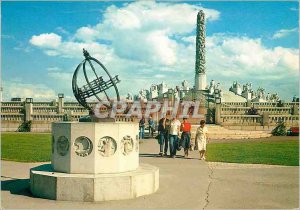 Modern Postcard Oslo Norway The Monolith and the sundial