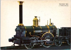 Postcard Bavaria 1844 model train   - J.A. Maffei, Munich