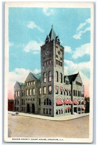 c1920s Macon County Court House, Decatur Illinois IL Unposted Postcard 