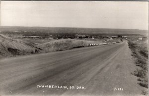 RPPC Chamberlain SD View of Highway 1947 Murdo to Skokie IL Postcard F27