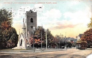 Centre Street And Soldier monument Jamaica Plain, Massachusetts MA