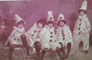 Antique Halloween Postcard Children Dressed As Clowns 186 Philadelphia RPPC 