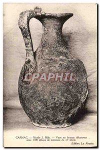 Old Postcard Carnac Museum Bronze Vase Discovered with 1500 pieces of currenc...