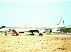 Saber Air of Singapore Douglas DC 8 at London Airplane Postcard