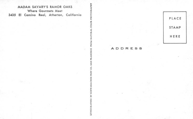 Atherton, California - The Ramor Oaks Restaurant - c1950