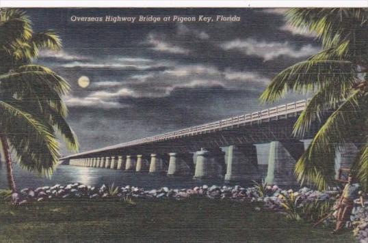 Florida Overseas Highway Bridge At Pigeon Key By Night In The Florida Keys 19...