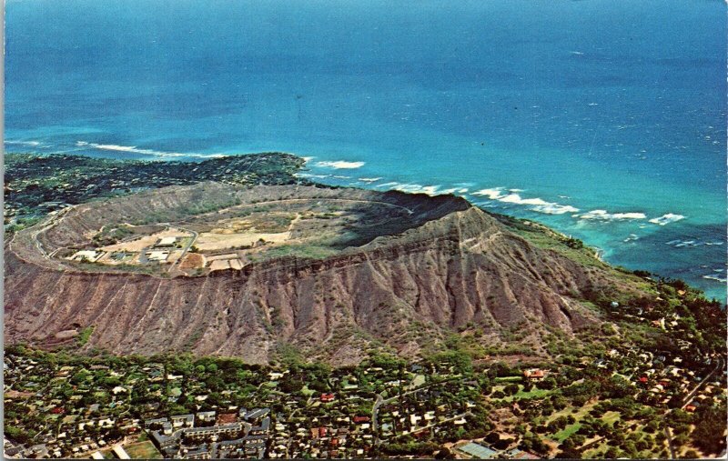 Diamond Head Crater Air Honolulu Hawaii HI WOB Dexter Press Postcard Waikiki 