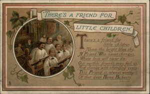 Tuck Illustrated Hymns Christianity Church Choir Children c1910 Postcard