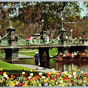 c1970s Boston, MA Public Gardens Swanboat Boat Bridge Park Oversized Postcard 3S