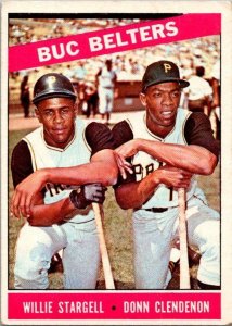 1966 Topps Baseball Card W Stargell D Clendenon Pittsburgh Pirates sk2024