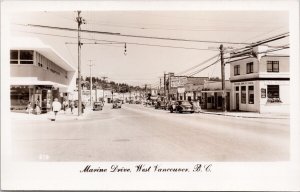 West Vancouver BC Marine Drive Royal Bank Unused JC Walker RPPC Postcard H60