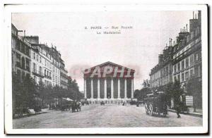 Paris Old Postcard Rue Royale La madeleine