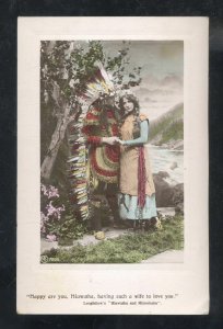 HIAWATHA AND MINNEHAHA INDIANS NATIVE AMERICAN REAL PHOTO POSTCARD