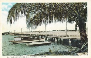 PALM BEACH FLORIDA~ROYAL PARK BRIDGE & BOATS~POSTCARD